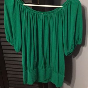 Hippie bohemian off-shoulder draped shirt